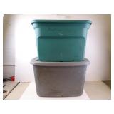 Lot of 2 Lidded Storage Totes