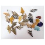 Lot of Arrowhead Shaped Non-Precious Stone
