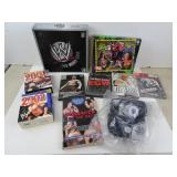 Lot of WWF / WWE Wrestling Items - DVDs Book Game