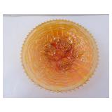 9" Carnival Glass Floral Pattern Plate