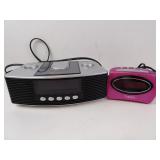 Lot of 2 Digital Alarm Clocks - Sylvania & Timex