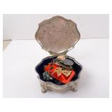 Lot of Misc. Jewelry in Small Trinket Chest