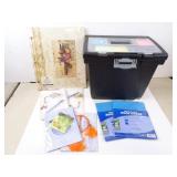Lot of Office Supplies with File Box