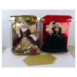 Lot of 2 1990s Holiday Mattel Barbie Dolls from