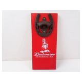 Budweiser Horshoe Wall Hang Bottle Opener on Sign