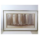 Framed & Matted Abstract Sailboat Painting by