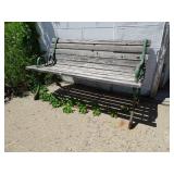 4ft Metal Frame Park Bench - Weathered Condition