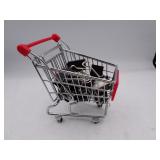 Mini Metal Shopping Cart with Binder Clips