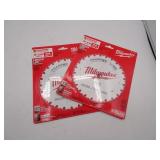 Lot of 2 New Milwaukee 6.5' Circular Saw Blades