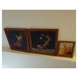 Two Christmas Framed Fabric Displays - 19x19