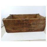 Antique Gary Indiana Screw & Bolt Wood Crate 28'