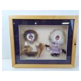 Alaskan Inuit 'Partners' Framed Shadowbox Art 15'