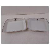 Lot of 2 Vintage United Airlines Ceramic Trays 7'