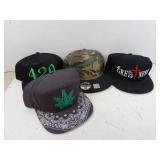 Lot of 4 Snap Back Hats - 420 Camo Greatness &