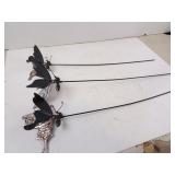 Lot of 3 Butterfly Metal Lawn & Garden Stake