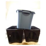 Lot of 3 Storage Totes - Missing lids