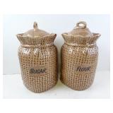 Pair of McCoy Vintage Flour & Sugar Ceramic
