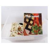 Lot of Knitting & Macrame Related Items in Tote