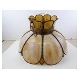 Vintage Amber Tulip Swag Pendant Lamp - 17.5'