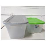 Lot of 2 Lidded Storage Totes