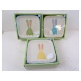 Lot of 3 New Tag 4pcs. Appetizer Bunny Plate Sets