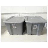 Lot of 2 Sterilite 18gal Lidded Storage Totes