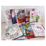 Lot of Adult & Anime Coloring Books & Related
