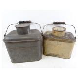 Lot of 2 Antique Cream City Miners Metal Lunch