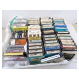 Large Lot of Vintage Music Cassettes & 8-Track
