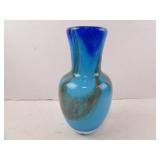 Vintage Art Glass Opaque Teal White Interior
