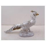 Vintage Glazed Terracotta Gold Painted Pheasant