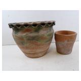 Lot of 2 Clay Planter Pots