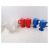 Lot of 6 Vintage Hocking Milk Glass Patriotic