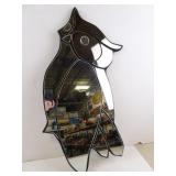 Vintage Owl Figural Wall Mirror 20' Height