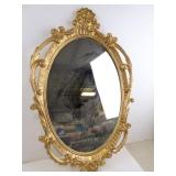 Antique Style Gold Painted Frame Oval Mirror 27'