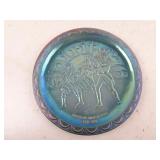 Vintage Spirit of 76 Blue Carnival Glass Plate 8'