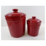Lot of 2 Sorrento Signature Red Ceramic Kitchen