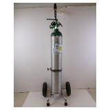 Linde Compressed Oxygen Tank on Rolling Stand
