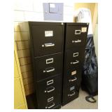 Lot of 2 Matching 4-Drawer Steel File Cabinets -