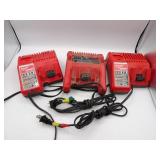 Lot of 3 Milwaukee M12/M18 Battery Chargers