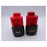 Lot of 2 Milwaukee M12 Batteries - Tested/Works
