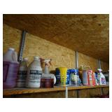 Top Shelf of Assorted Chemicals Paints & Related