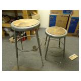 Lot of 2 Industrial Shop Stools