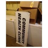 Metal 'Community Health Clinic' Double Sided Sign