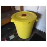 Yellow Trashcan w/ Lid