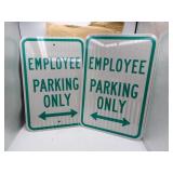 Lot of 2 New Reflective Employee Parking Only