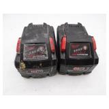 Lot of 2 Milwaukee M18 Batteries - Tested/Works