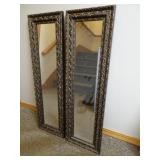 Lot of 2 Vertical Framed Wall Mirrors 32' x 10'