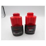 Lot of 2 Milwaukee M12 Batteries - Tested/Works