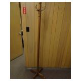 6ft Oak Coat/Hat Rack with Brass Hardware
